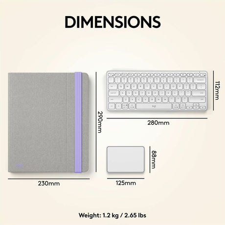 Logitech Casa Pop-Up Desk Work From Home Kit with Laptop Stand, for Laptop/MacBook (10" to 17"), Sand/Off-white