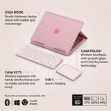 Logitech Casa Pop-Up Desk Work From Home Kit with Laptop Stand, for Laptop/MacBook (10" to 17"), Rose