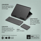 Logitech Casa Pop-Up Desk Work From Home Kit with Laptop Stand, for Laptop/MacBook (10" to 17"), Green/Graphite