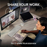 Logitech MX Brio Ultra HD 4K Collaboration and Streaming Webcam, 1080p at 60 FPS, Dual Noise Reducing Mics, Show Mode, USB-C, Webcam Cover, Works with Microsoft Teams, Zoom, Google Meet, Pale Gray