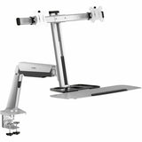 Rocstor ErgoCenter Desk Mount for Monitor, Mouse, Keyboard - Silver - TAA Compliant