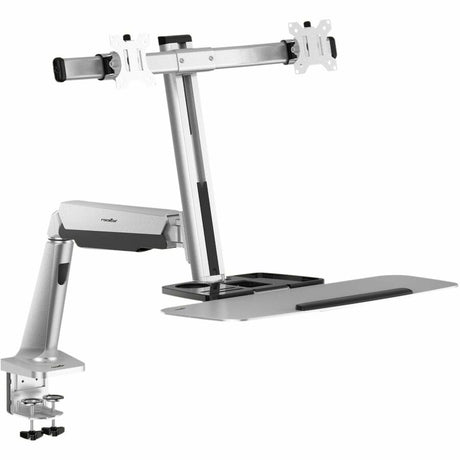 Rocstor ErgoCenter Desk Mount for Monitor, Mouse, Keyboard - Silver - TAA Compliant