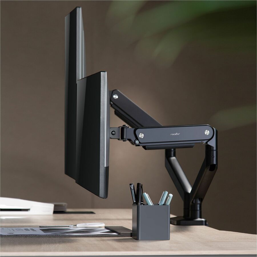 Rocstor ErgoReach Mounting Arm for Monitor - Black - Landscape/Portrait