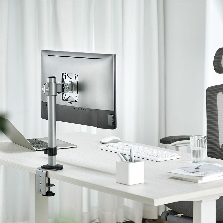 Rocstor ErgoReach Desk Mount for Monitor, Display - Aluminum Silver - Landscape/Portrait