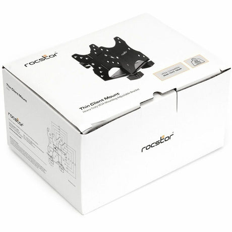 Rocstor Premium Y10N024-B1 Mounting Bracket for Mac mini, Thin Client, Mini PC, Docking Station, Monitor, USB Hub, CPU, Switch - Black