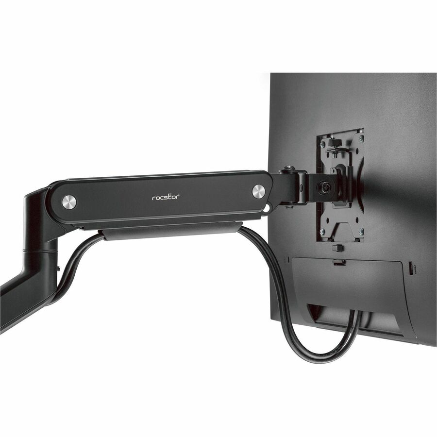 Rocstor ErgoReach Mounting Arm for LED Display, LCD Display, Monitor - Matt Black - Landscape/Portrait