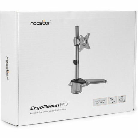 Rocstor ErgoReach Mounting Pole for Monitor, Display - Silver