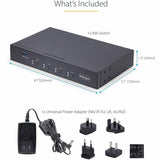 StarTech.com 4-Port KM Switch w/ Mouse Switching, USB 3.0 Keyboard/Mouse Switcher for 4 Computers, 3.5mm and USB Audio, TAA Compliant