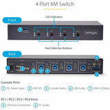 StarTech.com 4-Port KM Switch w/ Mouse Switching, USB 3.0 Keyboard/Mouse Switcher for 4 Computers, 3.5mm and USB Audio, TAA Compliant