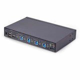 StarTech.com 4-Port KM Switch w/ Mouse Switching, USB 3.0 Keyboard/Mouse Switcher for 4 Computers, 3.5mm and USB Audio, TAA Compliant