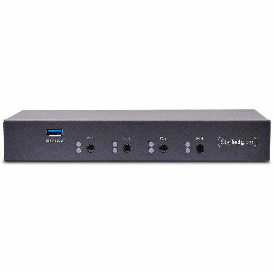 StarTech.com 4-Port KM Switch w/ Mouse Switching, USB 3.0 Keyboard/Mouse Switcher for 4 Computers, 3.5mm and USB Audio, TAA Compliant