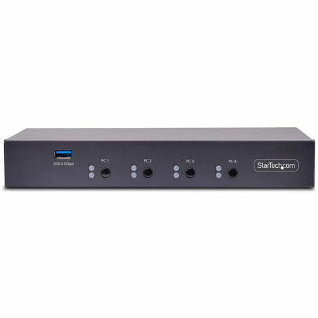 StarTech.com 4-Port KM Switch w/ Mouse Switching, USB 3.0 Keyboard/Mouse Switcher for 4 Computers, 3.5mm and USB Audio, TAA Compliant