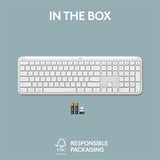 Logitech Signature Slim K950 Wireless Keyboard, Sleek Design, Switch Typing Between Devices, Quiet Typing, Off-white