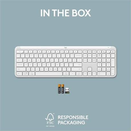 Logitech Signature Slim K950 Wireless Keyboard, Sleek Design, Switch Typing Between Devices, Quiet Typing, Off-white