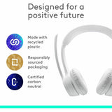 Logitech Zone 300 Wireless Bluetooth Headset With Noise-Canceling Microphone, Compatible with Windows, Mac, Chrome, Linux, iOS, iPadOS, Android - Off-white