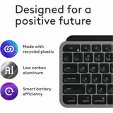 Logitech MX Keys S Combo for Mac, Wireless Keyboard and Mouse With Palm Rest, Bluetooth, Space Gray