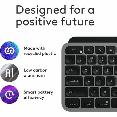 Logitech MX Keys S Combo for Mac, Wireless Keyboard and Mouse With Palm Rest, Bluetooth, Space Gray