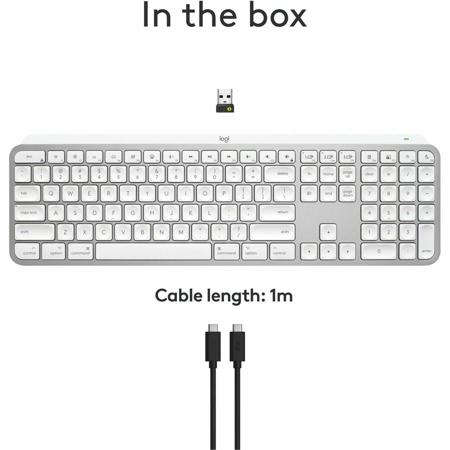 Logitech MX Keys S for Mac, Wireless Keyboard, Fluid, Precise Laptop-Like Typing, Programmable Keys, Backlit, Bluetooth, Pale Grey