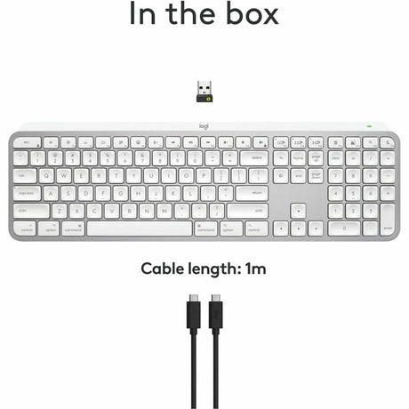 Logitech MX Keys S for Mac, Wireless Keyboard, Fluid, Precise Laptop-Like Typing, Programmable Keys, Backlit, Bluetooth, Pale Grey