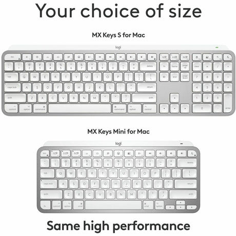 Logitech MX Keys S for Mac, Wireless Keyboard, Fluid, Precise Laptop-Like Typing, Programmable Keys, Backlit, Bluetooth, Pale Grey