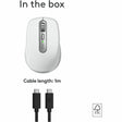 Logitech MX Anywhere 3S for Mac, Compact Wireless Bluetooth Mouse, 8K DPI Any-Surface Tracking, Quiet Clicks, USB C, Pale Grey