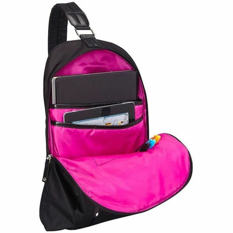 Francine Collection City Slim Carrying Case (Backpack) for 14" Notebook, Tablet, Travel, Smartphone, Accessories - Black