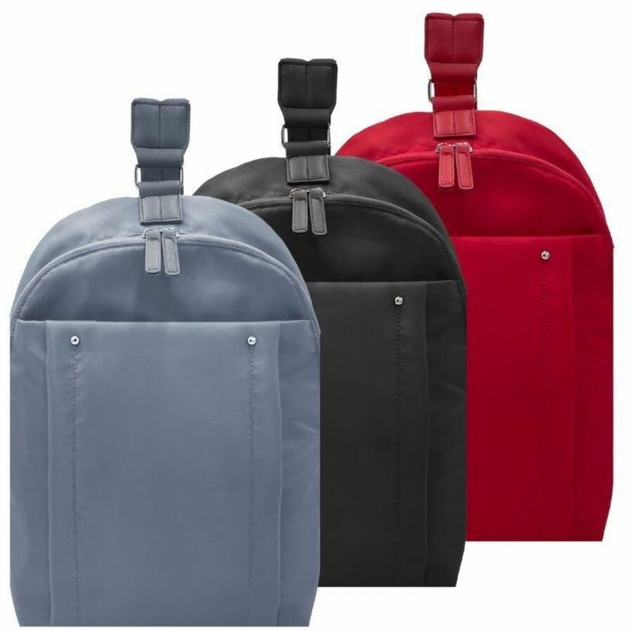 Francine Collection City Slim Carrying Case (Backpack) for 14" Notebook, Tablet, Travel, Smartphone, Accessories - Black