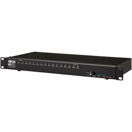 Eaton Tripp Lite Series 16-Port DisplayPort/USB KVM Switch with Audio/Video and USB Peripheral Sharing, 4K 60 Hz, 1U Rack-Mount, TAA