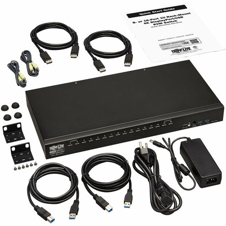 Eaton Tripp Lite Series 16-Port DisplayPort/USB KVM Switch with Audio/Video and USB Peripheral Sharing, 4K 60 Hz, 1U Rack-Mount, TAA