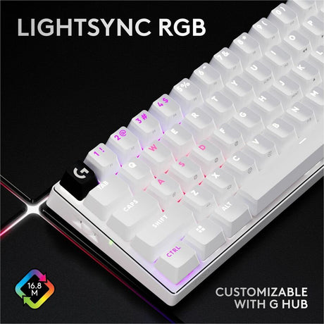 Logitech G PRO X 60 LIGHTSPEED Wireless Gaming Keyboard, Ultra Compact TKL 60% Mechanical Keyboard for Windows PC, LIGHTSYNC RGB, Dual-Shot PBT Keycaps, GX Optical Tactile Switches, White