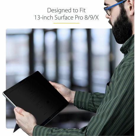 StarTech.com 4-Way Privacy Screen For 13-inch Surface Pro 8/9/X Laptop, For Portrait/Landscape, Touch-Enabled, +/- 30 Deg. View, Matte