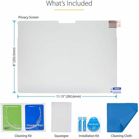 StarTech.com 4-Way Privacy Screen For 13-inch Surface Pro 8/9/X Laptop, For Portrait/Landscape, Touch-Enabled, +/- 30 Deg. View, Matte
