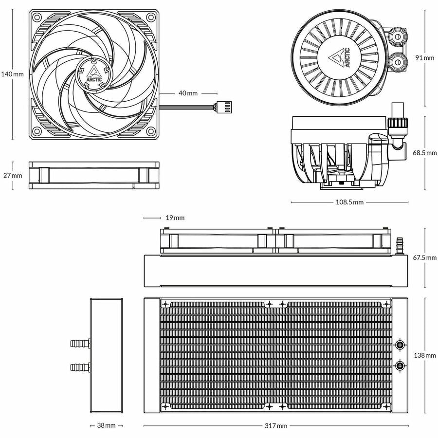 Arctic Liquid Freezer III 280 Cooling Fan/Radiator/Pump
