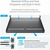 StarTech.com 1U Server Rack Cabinet Shelf - Fixed 16" Deep Cantilever Rackmount Tray for 19" Data/AV/Network Enclosure w/Cage Nuts, Screws
