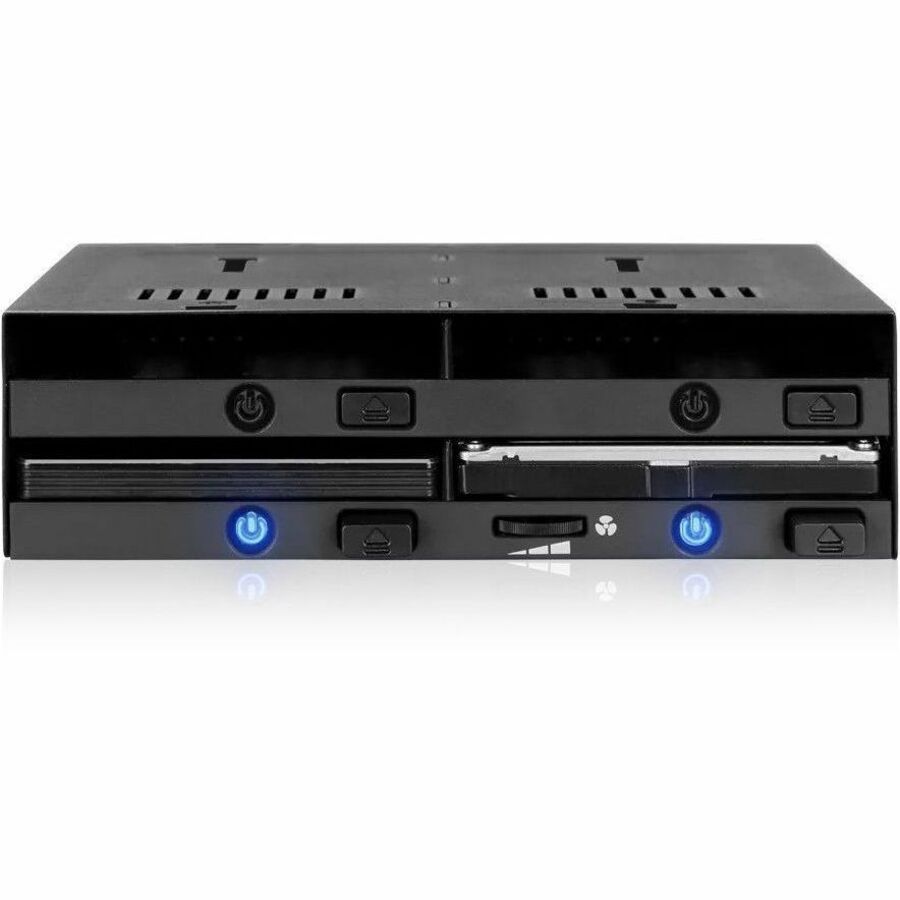 Icy Dock FlexiDOCK MB014SP-B R1 Drive Enclosure for 5.25" SATA/600, 12Gb/s SAS - SATA Host Interface - Black