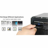 Icy Dock FlexiDOCK MB014SP-B R1 Drive Enclosure for 5.25" SATA/600, 12Gb/s SAS - SATA Host Interface - Black