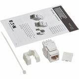 Eaton Tripp Lite Series Cat6a Keystone Jacks, 25 Pack - 4PPoE Compliant, 110/Krone, 568A/B, RJ45 Ethernet, White, TAA
