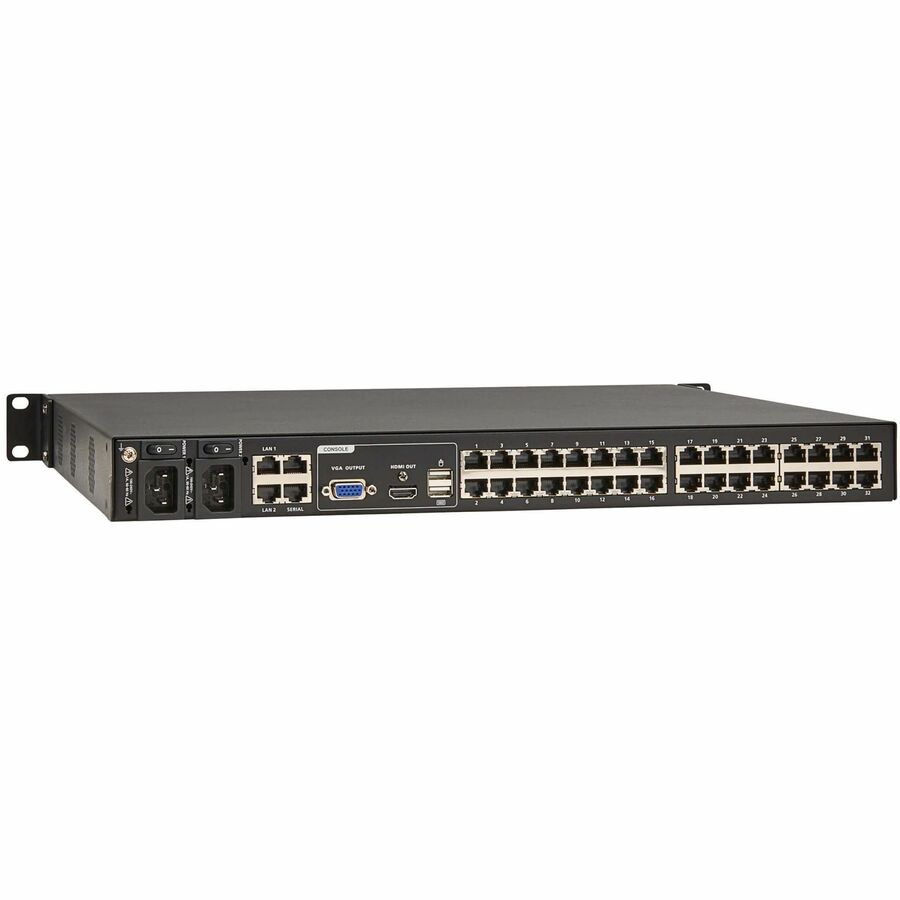 Eaton 32-Port Cat5e KVM over IP Switch - Virtual Media, 2 Remote/1 Local User, HDMI Output, 1U Rack-Mount, TAA