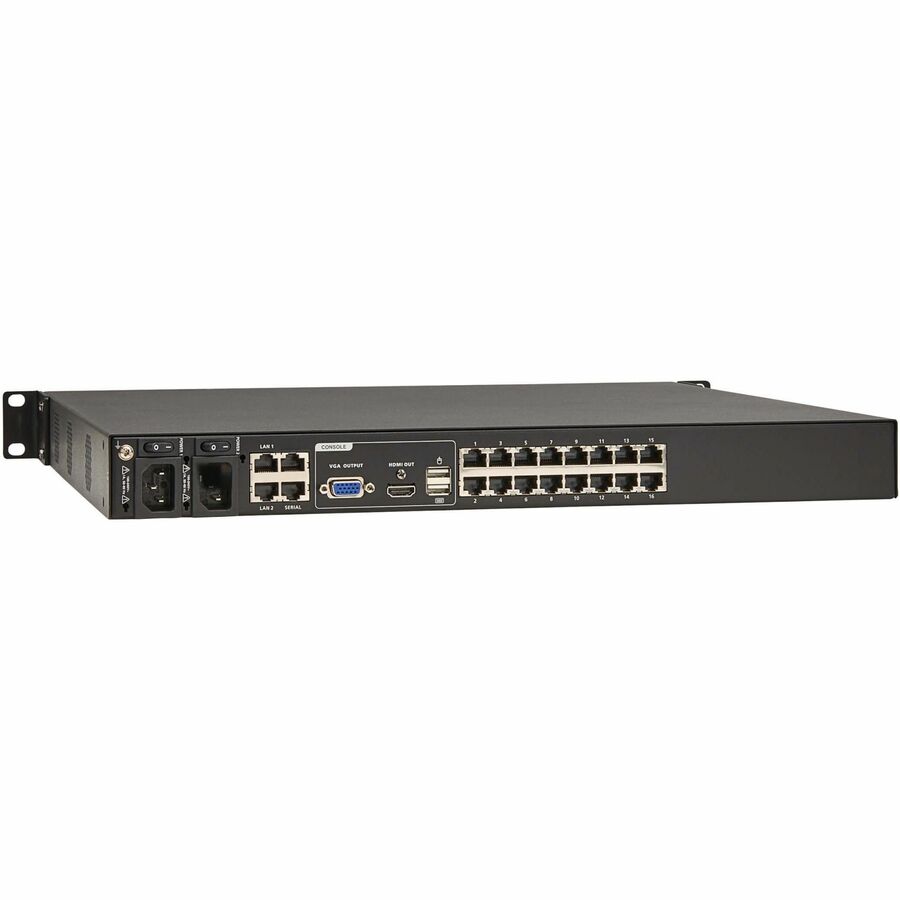 Eaton 16-Port Cat5e KVM over IP Switch - Virtual Media, 4 Users (Remote + 1 Local Port), HDMI Output, 1U Rack-Mount, TAA