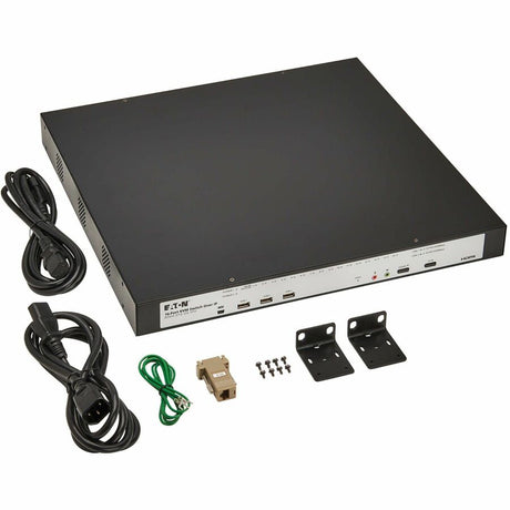 Eaton 16-Port Cat5e KVM over IP Switch - Virtual Media, 4 Users (Remote + 1 Local Port), HDMI Output, 1U Rack-Mount, TAA