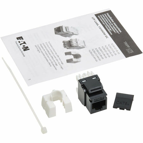 Eaton Tripp Lite Series Cat6a Keystone Jack - 4PPoE Compliant, 110/Krone, 568A/B, RJ45 Ethernet, Black, TAA