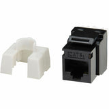 Eaton Tripp Lite Series Cat6a Keystone Jack - 4PPoE Compliant, 110/Krone, 568A/B, RJ45 Ethernet, Black, TAA