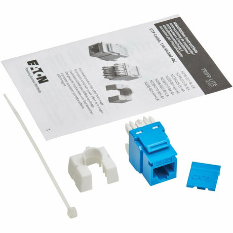 Eaton Tripp Lite Series Cat6a Keystone Jacks, 25 Pack - 4PPoE Compliant, 110/Krone, 568A/B, RJ45 Ethernet, Blue, TAA