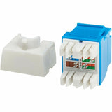Eaton Tripp Lite Series Cat6a Keystone Jacks, 10 Pack - 4PPoE Compliant, 110/Krone, 568A/B, RJ45 Ethernet, Blue, TAA