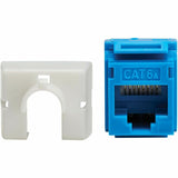 Eaton Tripp Lite Series Cat6a Keystone Jacks, 10 Pack - 4PPoE Compliant, 110/Krone, 568A/B, RJ45 Ethernet, Blue, TAA