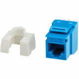 Eaton Tripp Lite Series Cat6a Keystone Jacks, 10 Pack - 4PPoE Compliant, 110/Krone, 568A/B, RJ45 Ethernet, Blue, TAA