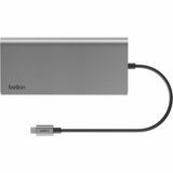 Belkin USB-C 8-in1 Dual Display Core Hub - Docking Station - 10 Gbps - 100W - 3xUSB-C, 2xUSB-A, 2xHDMI, Ethernet - 4K - Grey
