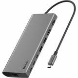 Belkin USB-C 8-in1 Dual Display Core Hub - Docking Station - 10 Gbps - 100W - 3xUSB-C, 2xUSB-A, 2xHDMI, Ethernet - 4K - Grey