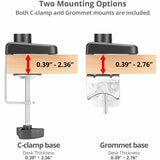 SIIG Dual Monitor Gas Spring Arm Desk Mount - 13" to 32" - Max Load 22 lbs - VESA 75/100mm