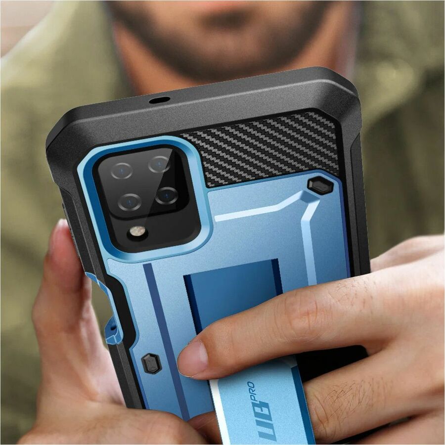 SUP Unicorn Beetle Pro Rugged Carrying Case (Holster) Samsung Galaxy A12 Smartphone - Metallic Blue